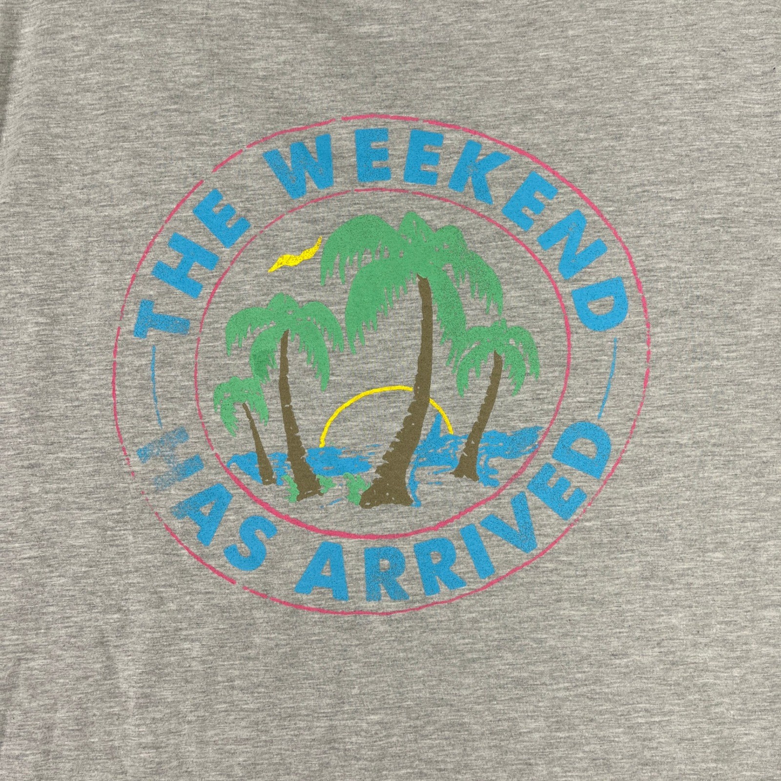 Chubbies Mens XL Grey Palm Tree Graphic T Shirt The Weekend Has Arrived
