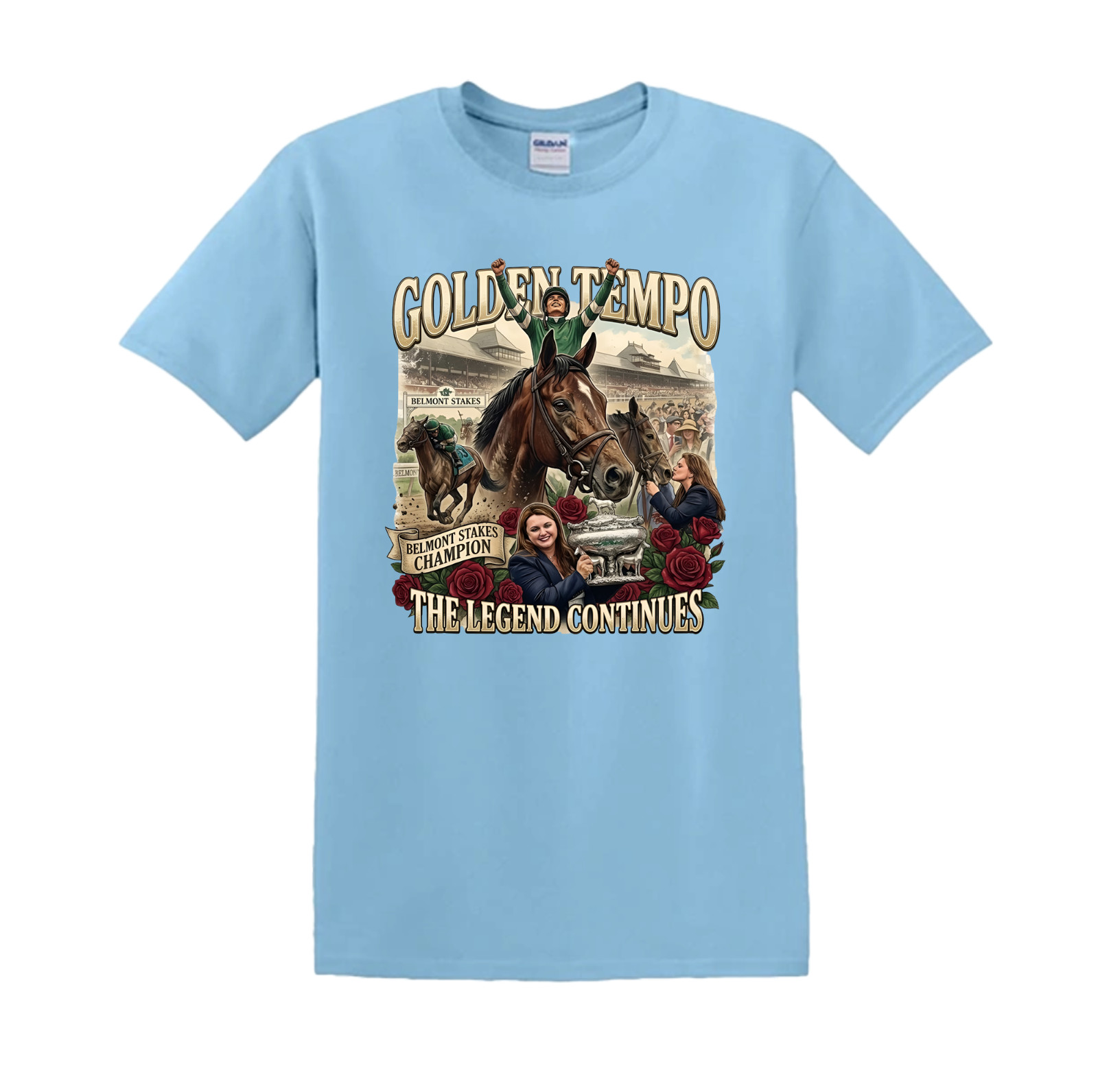 Golden Tempo The Legend Continues Horse Racing Graphic T-Shirt