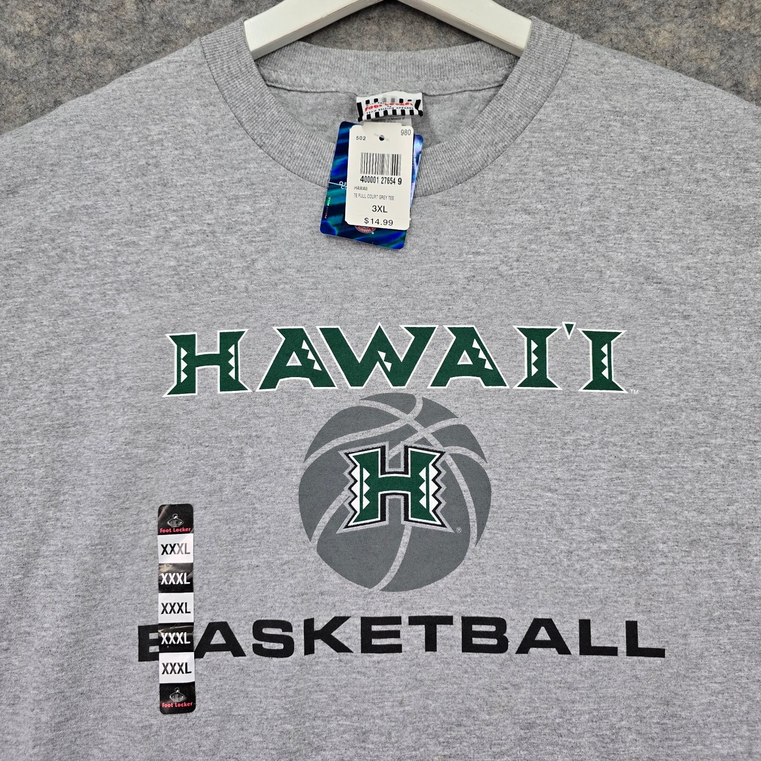Foot Locker Team Edition Apparel Men’s 3XL Tee Hawaii Basketball Collegiate Y2K