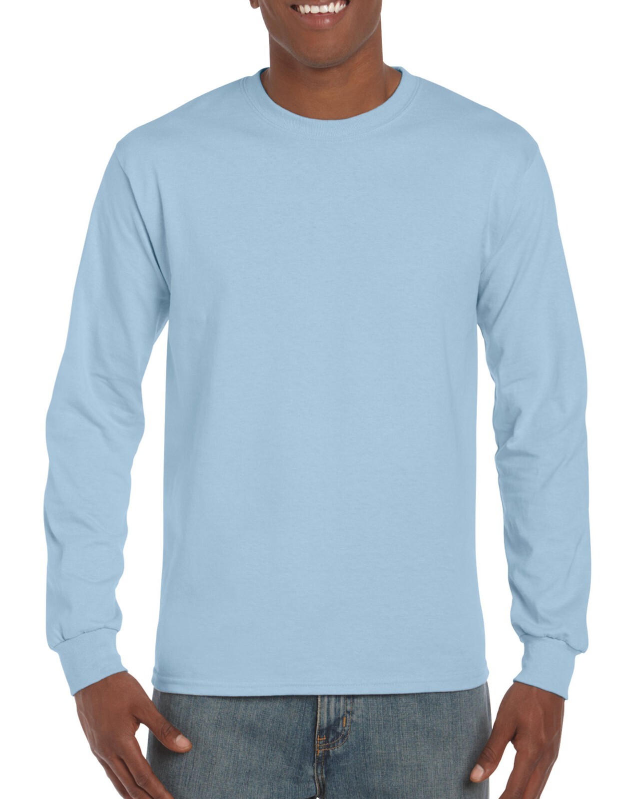 Gildan Mens Plain Long Sleeve Crew Neck Ultra Cotton T Shirts, Tops | S-2XL