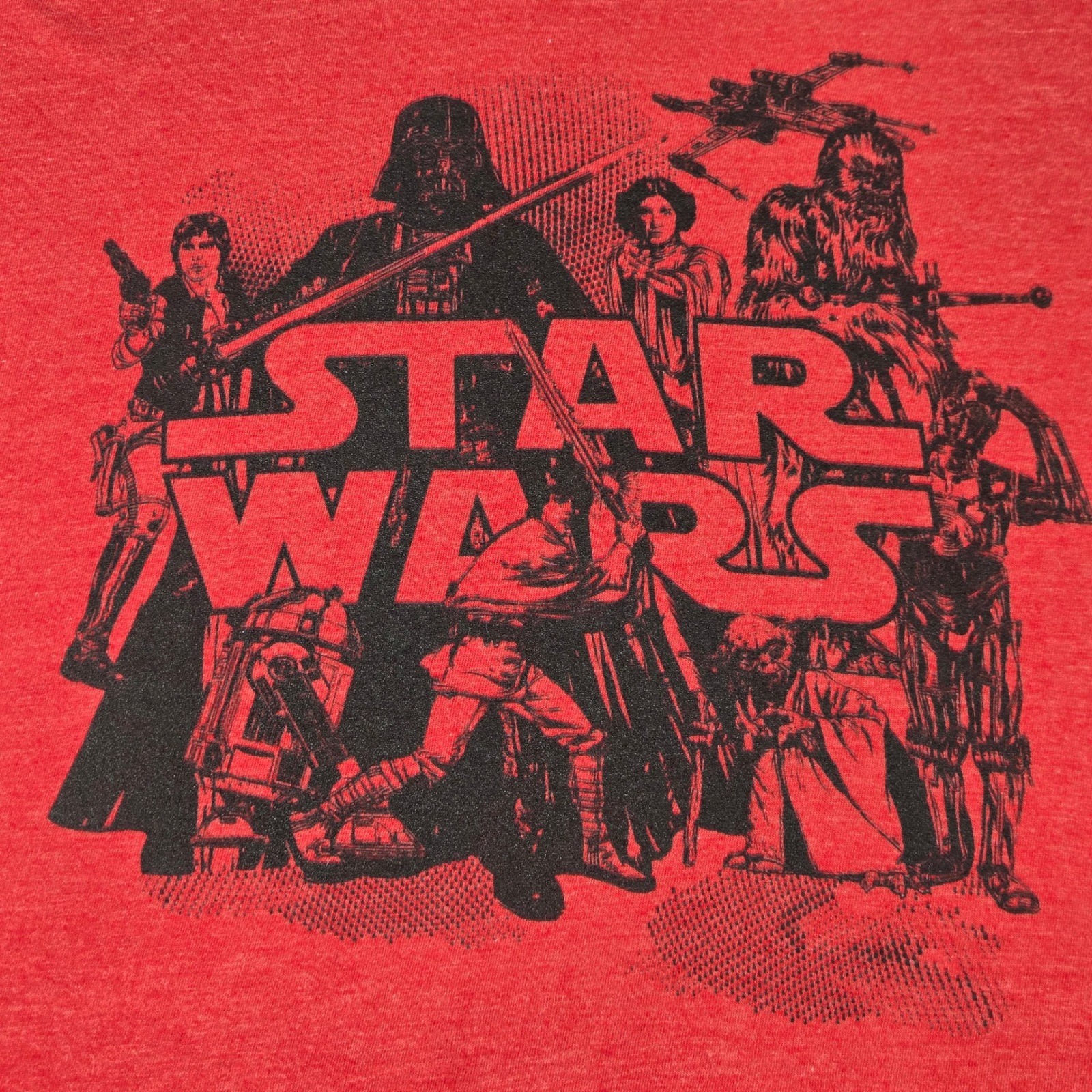 Star Wars Graphic T-Shirt Mens Small Red Mad Engine Character Print (T9)