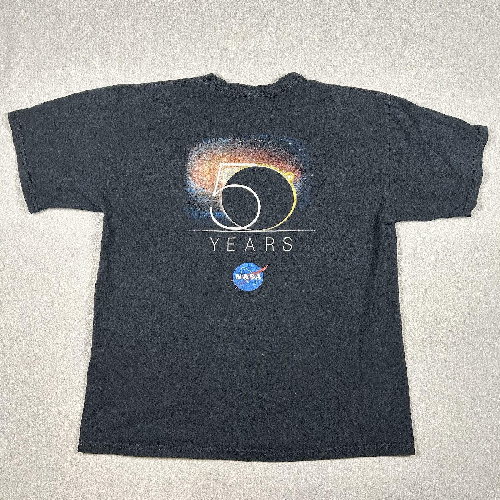NASA Shirt Gildan Mens Large Black 50th Anniversary Graphic 1958-2008
