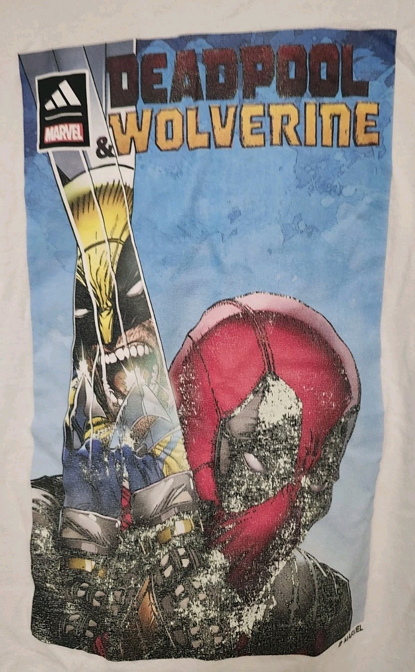Adidas Marvel Comics Deadpool Wolverine T-Shirt Men XL