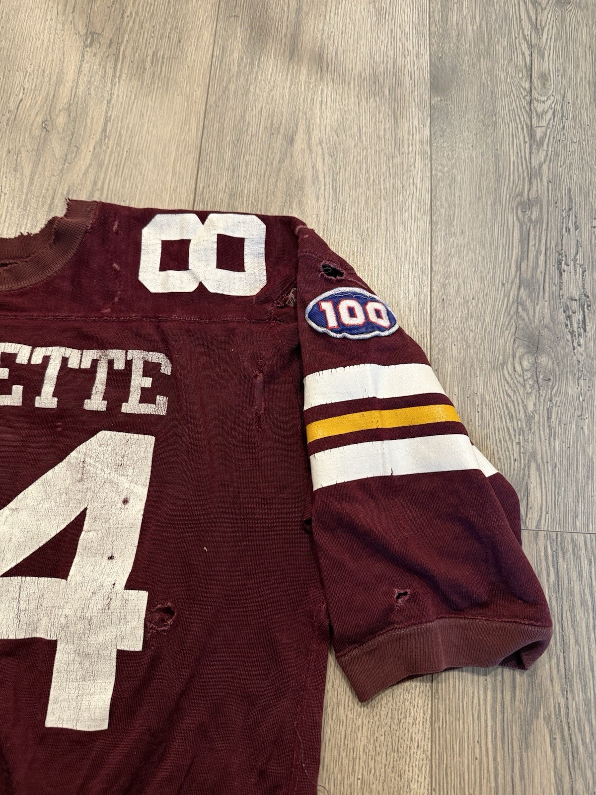 Vintage 1960s Champion Products Football Jersey Maroon 84 Mesh Size 44