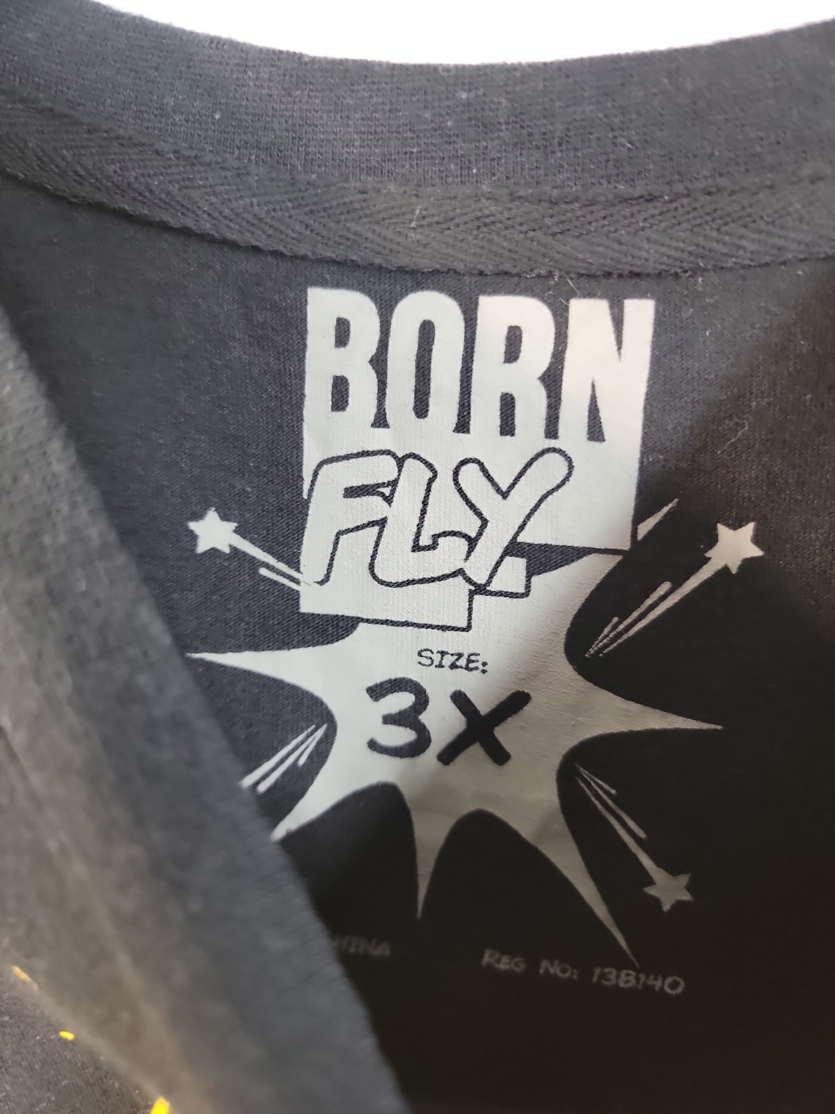 Born Fly T-Shirt Men 3XL 24×30 THE INCREDIBLE…SUPER FLY Embroidered Black