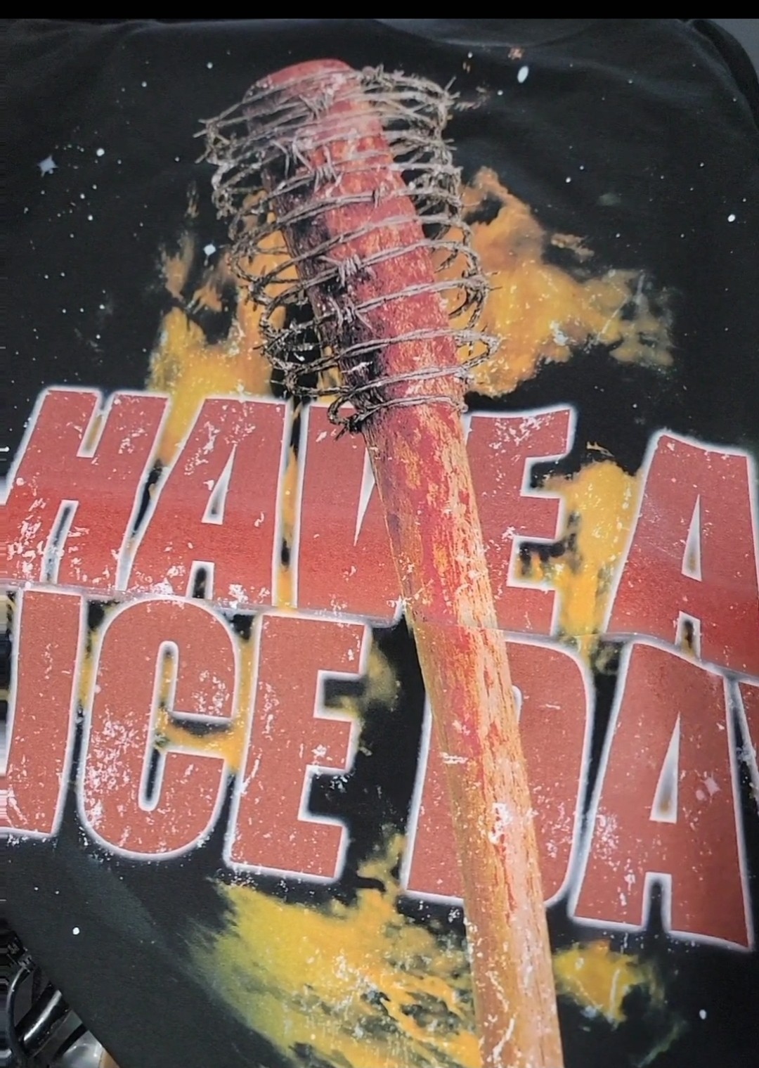 MANKIND HAVE A NICE DAY ON A SHAKA HEAVYWEIGHT GARMET DYED T SHIRT “MODERN”