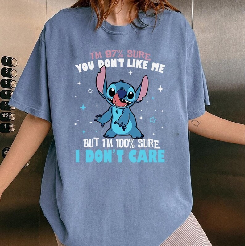 I’m 97% Sure You Don’t Like Me – Funny Stitch Shirt – Cute Disney Graphic Tee