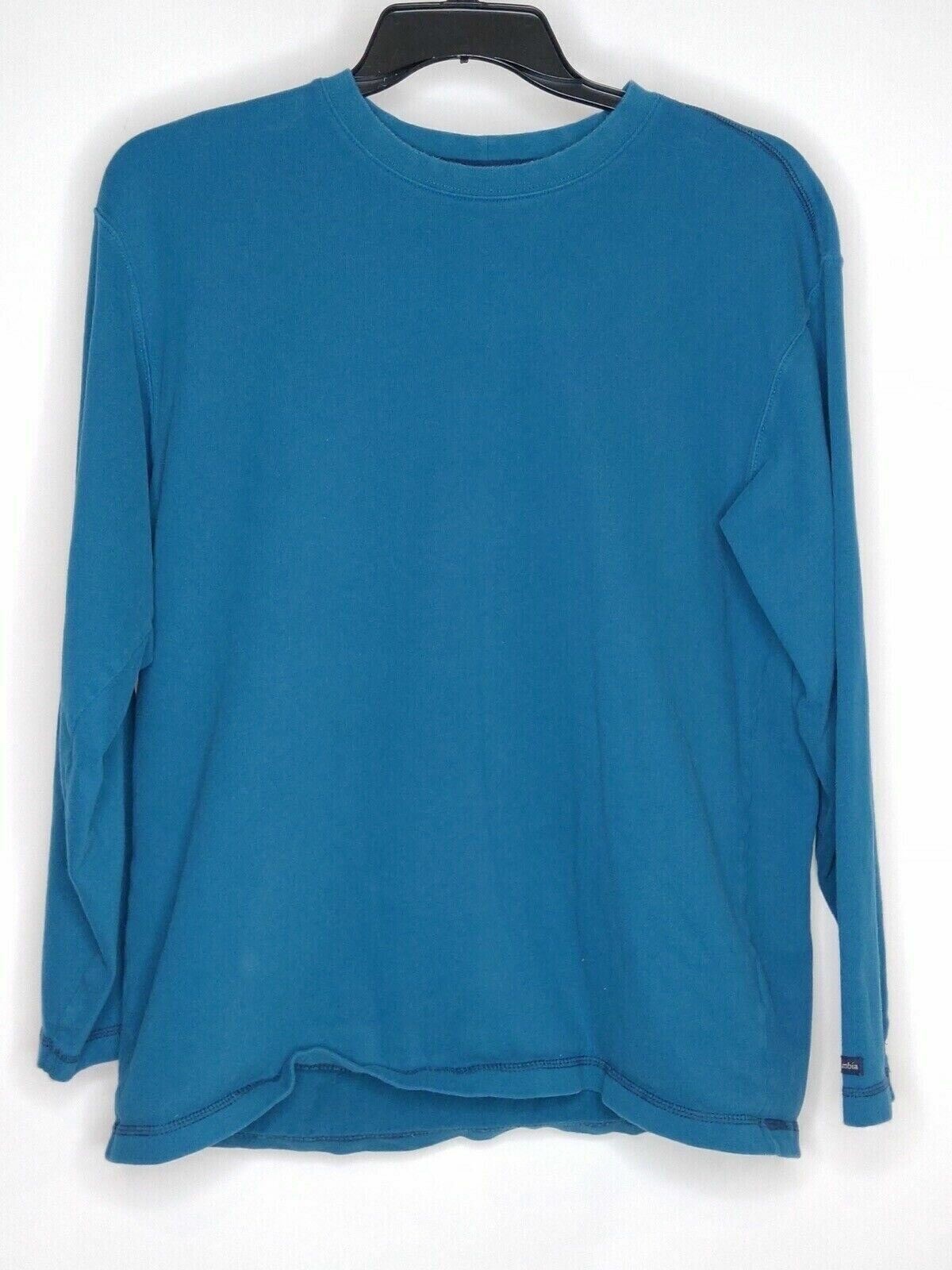 Columbia Mens Blue T-Shirt Long Sleeve Crew Neck Fall Size Large L