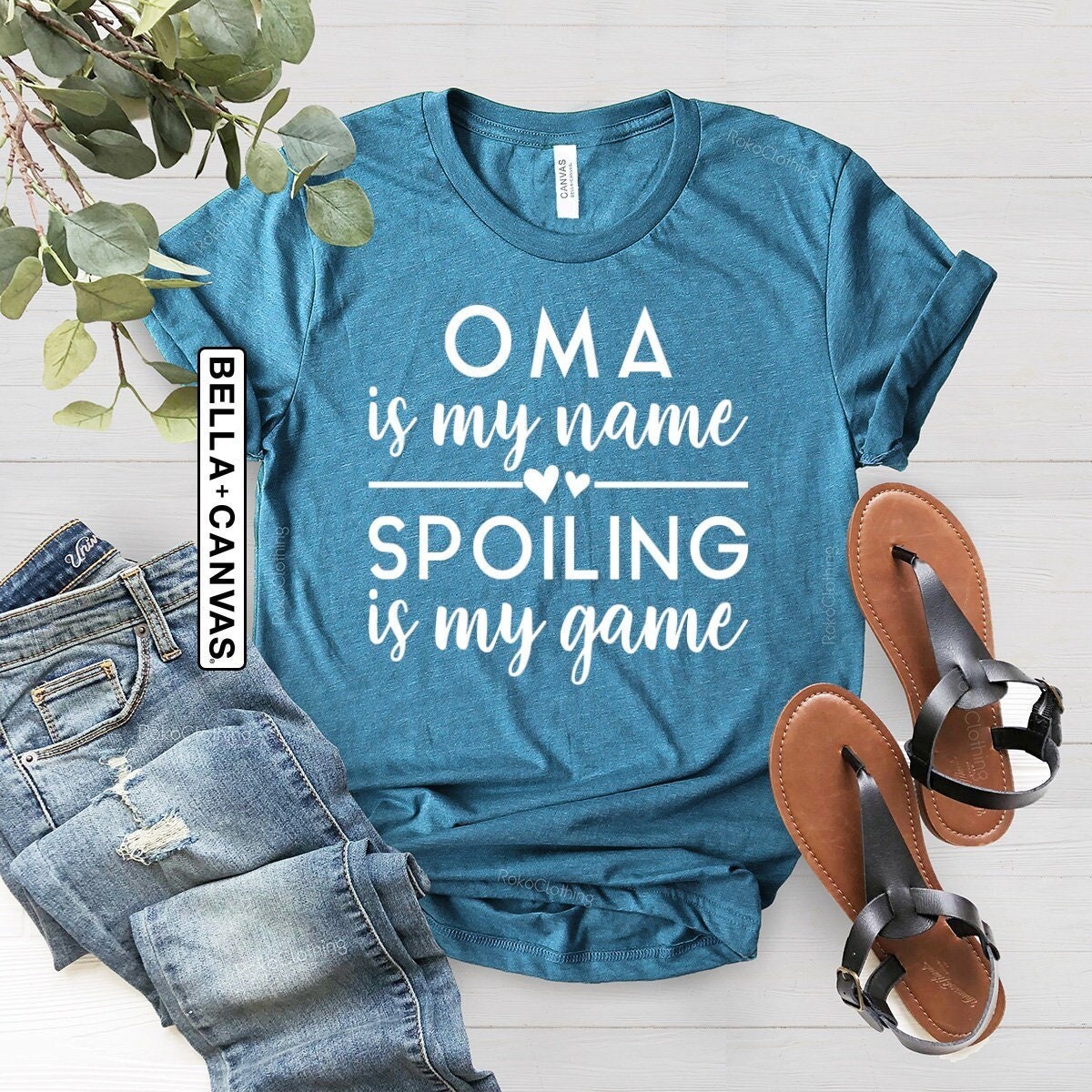 Oma Shirt Gift for Grandma Oma Is My Name Spoiling Is My Game T Shirt Gift for O