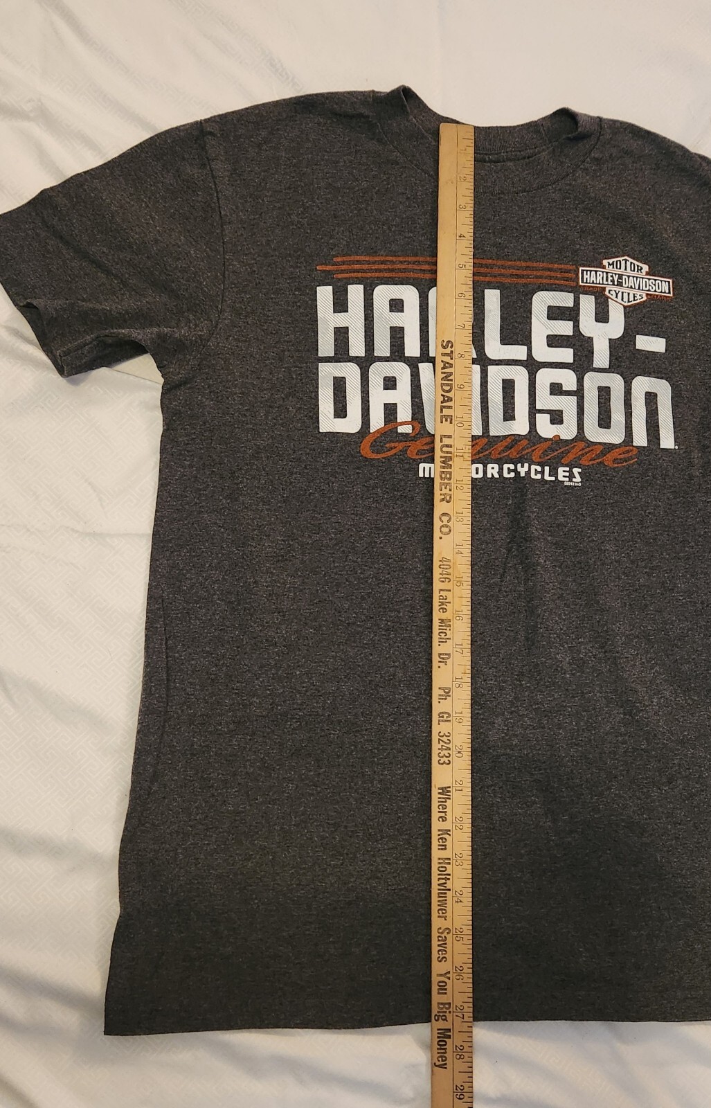 Harley Davidson Geneve Switzerland Flame Dice Short Sleeve T-shirt D. Gray – M
