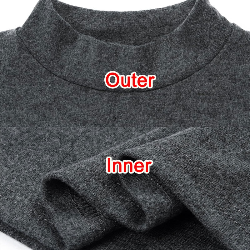Mens Mock Turtleneck T-Shirt Long Sleeve Warm Pullover Basic Shirt Undershirt