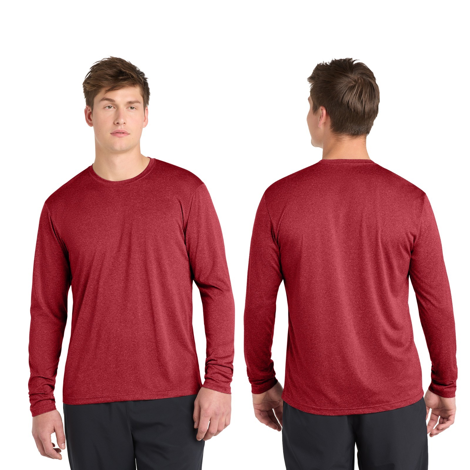 Custom Printed Sport-Tek Long Sleeve Heather Contender Tee Gift For Him ST360LS