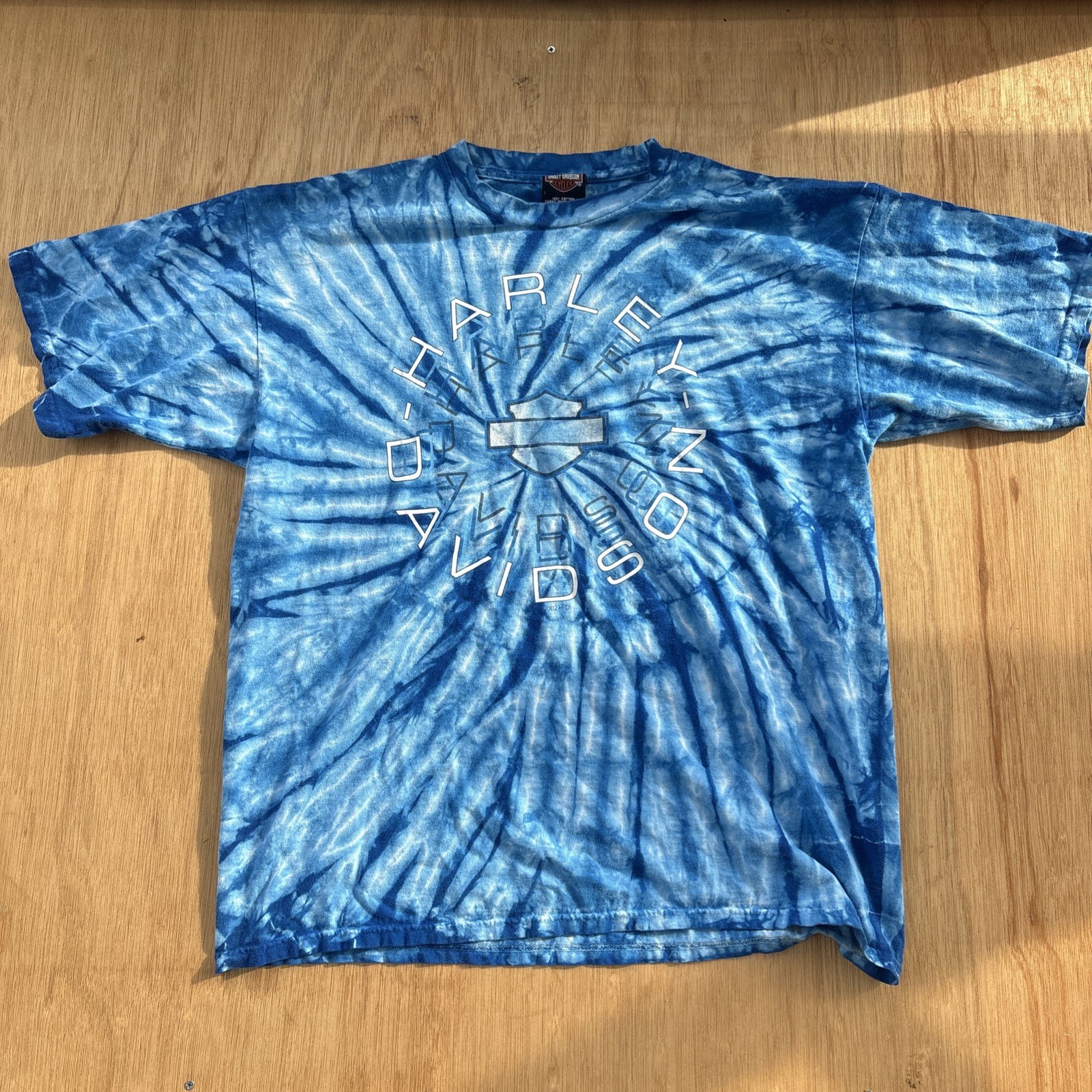Vintage Harley Davidson Shirt Size Large Blue Tie Dye. San Diego, California. ￼