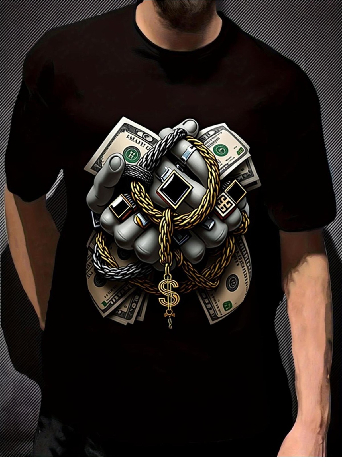 Hustle & Gold Graphic Tee | Money & Jewelry Streetwear T-Shirt