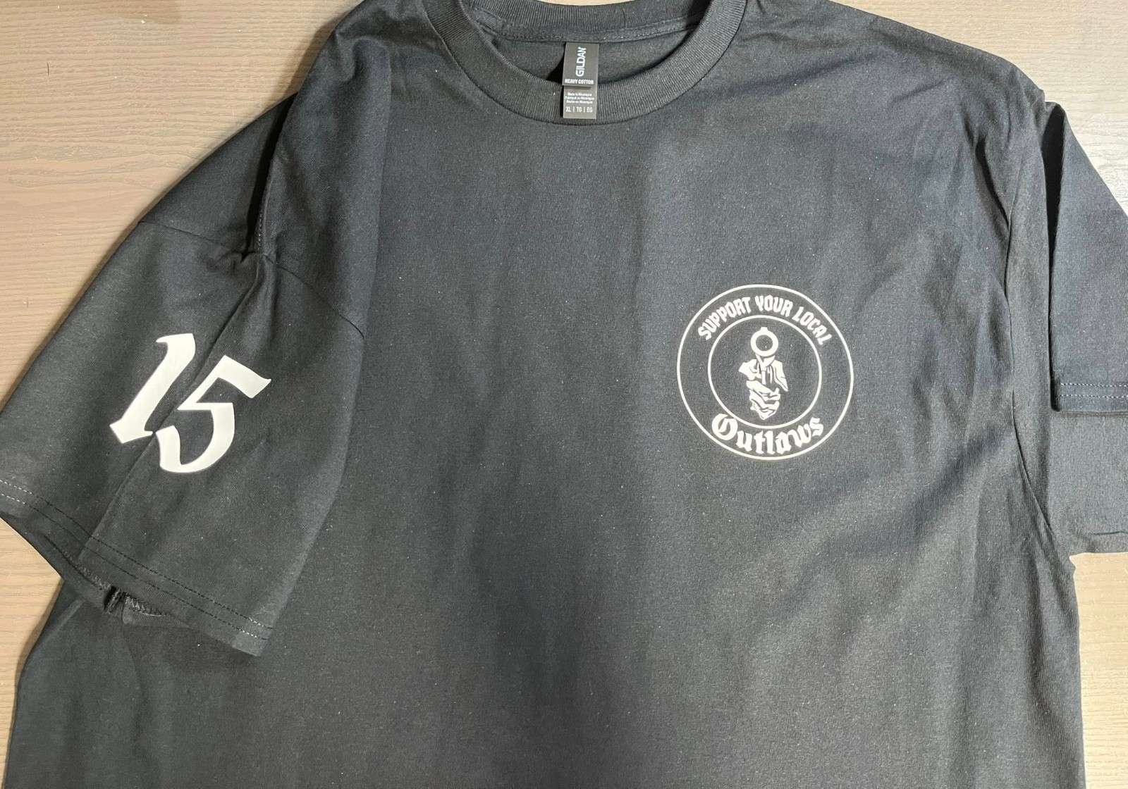 2 sided Support your local Outlaws Biker Motorcycle MC 15 sleeve t shirt outlaw