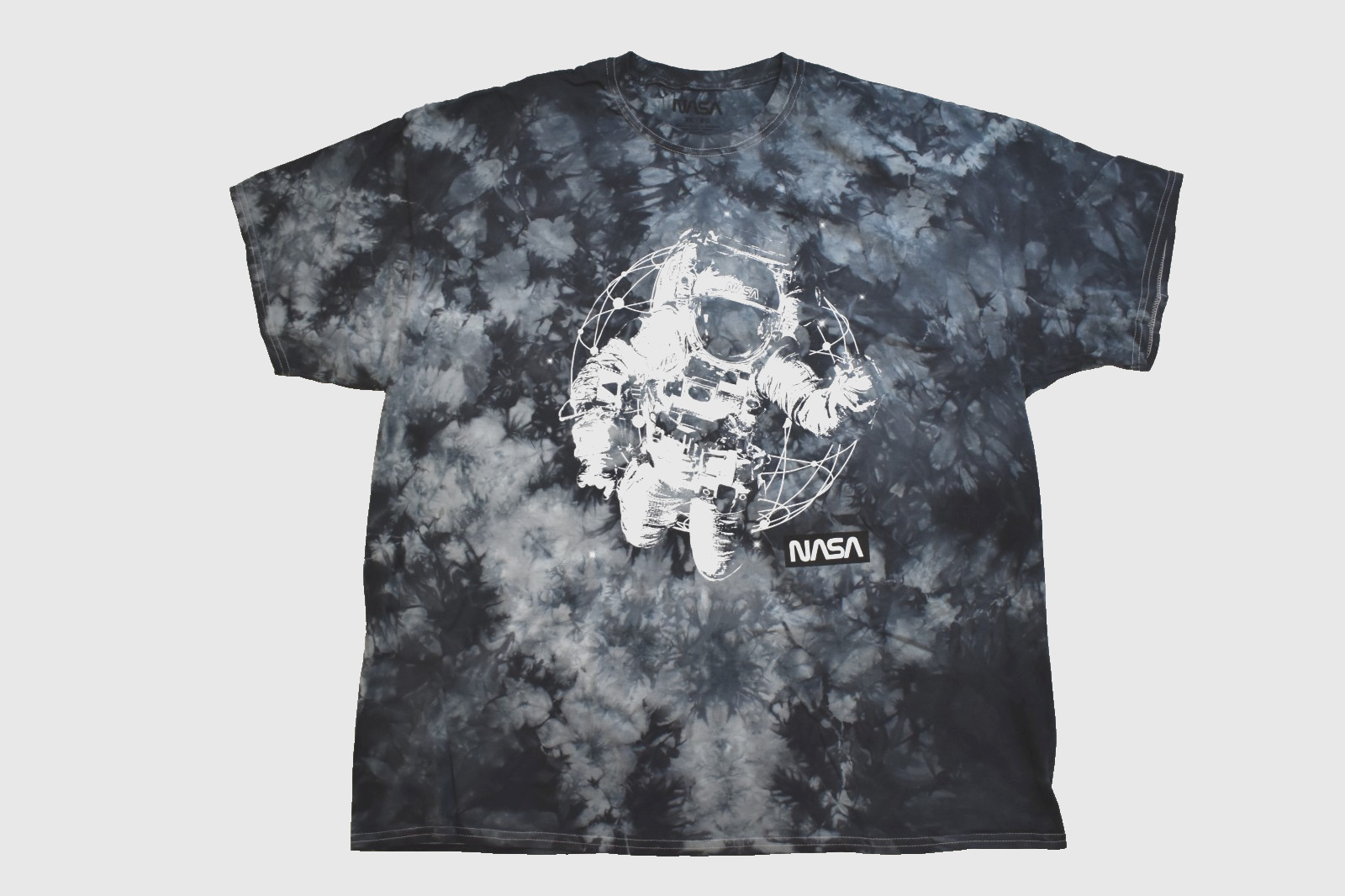 Nasa Mens NASA Astronaut Graphic Gray Tie Dye Shirt New XL