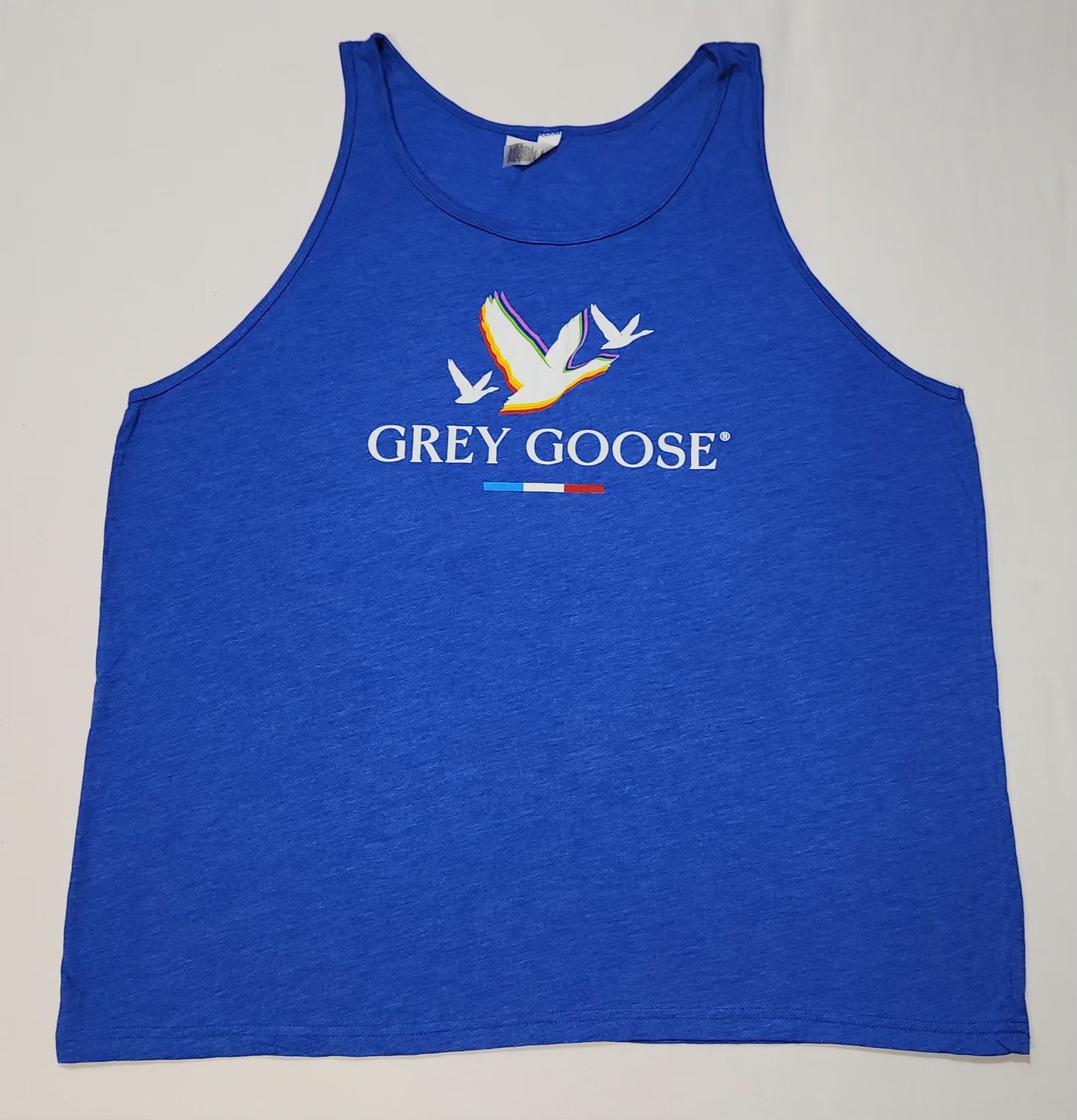 Grey Goose Vodka Men Blue Sleeveles Branded Tank Top Graphic Print Logo French M