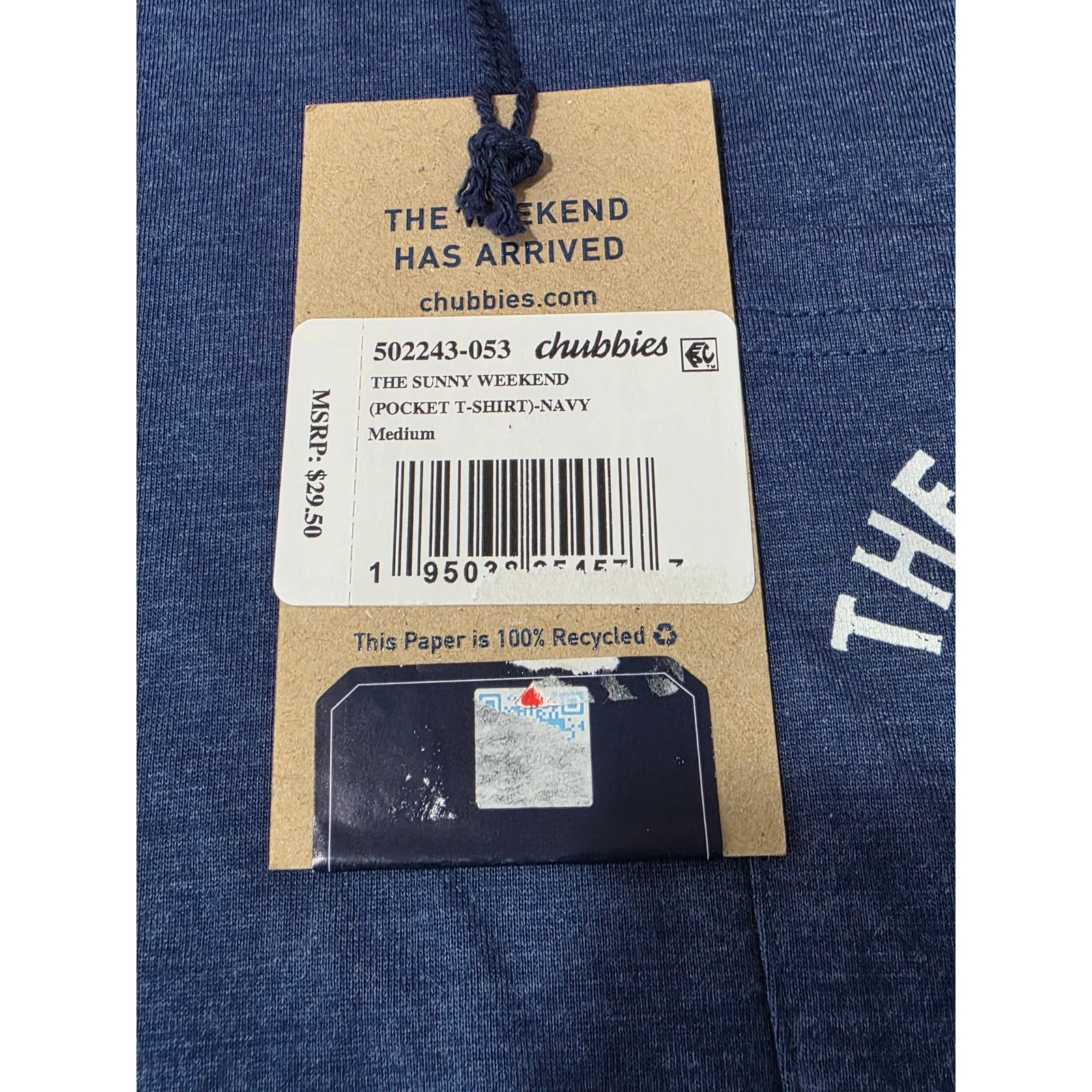 NWT Chubbies The Weekend has Arrived blue short sleeve pocket t-shirt – medium
