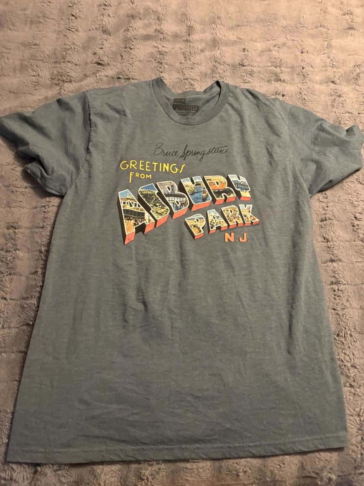 Mens Bruce Springsteen E Street Band Greetings From Asbury Park NJ Shirt Large