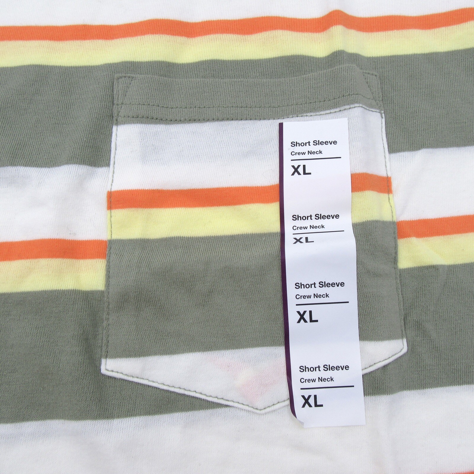 Original Use Mens Size XL Crew Neck Short Sleeve T-Shirt Striped Restful Green