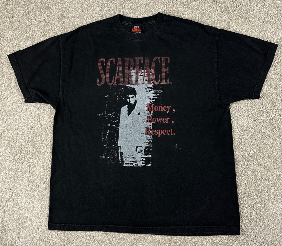 VTG Scarface T-Shirt Mens 2XL Short Sleeve Movie Graphic Tee Tony Montoya Y2K