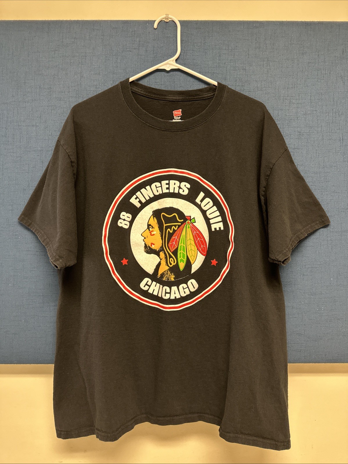 88 Fingers Louie Original Shirt Chicago Blackhawks Huge Logo Front And Back Rare