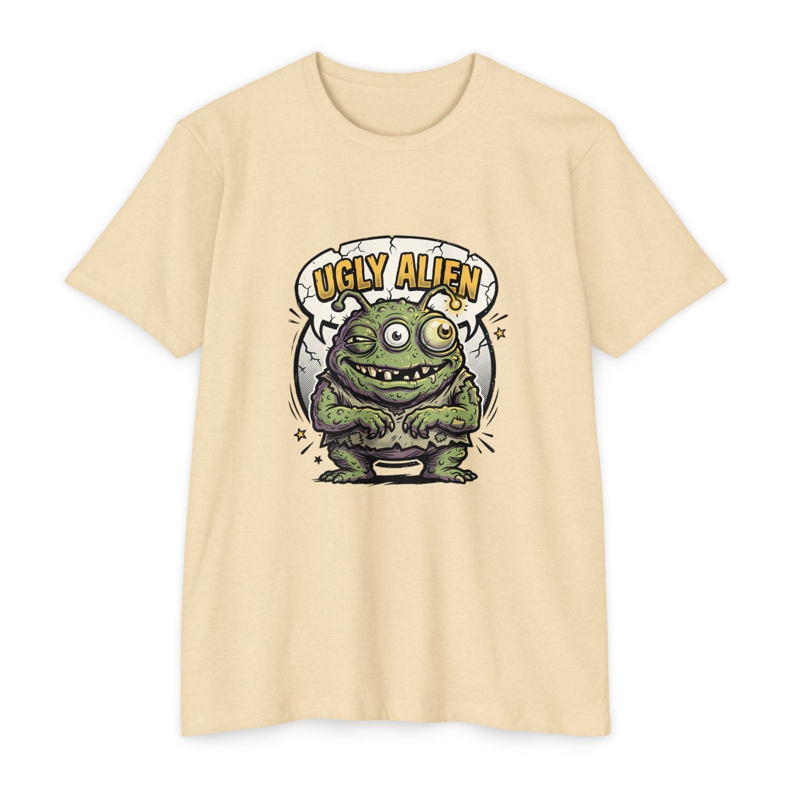 Ugly Alien graphic T-Shirt | Cute Monster Illustration Tee