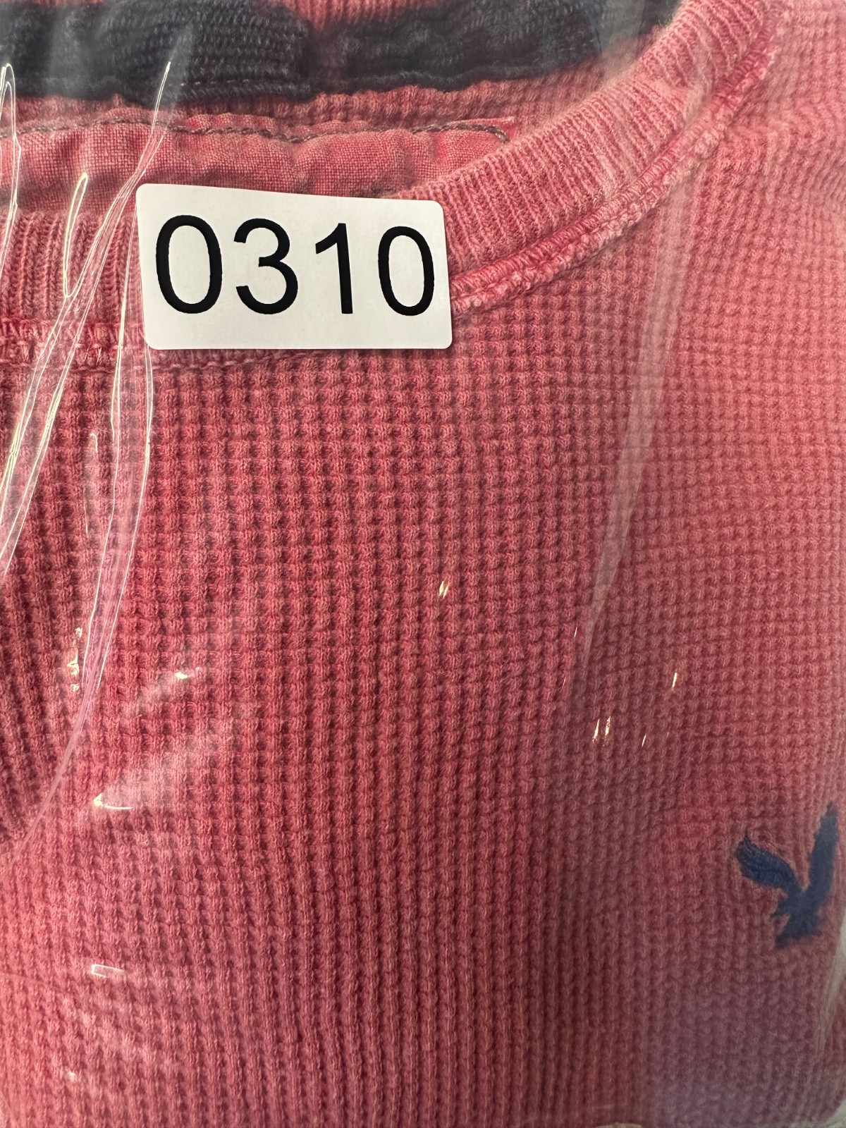 Vintage American Eagle Outfitters Shirt Mens Medium Pink Cotton Waffle Knit