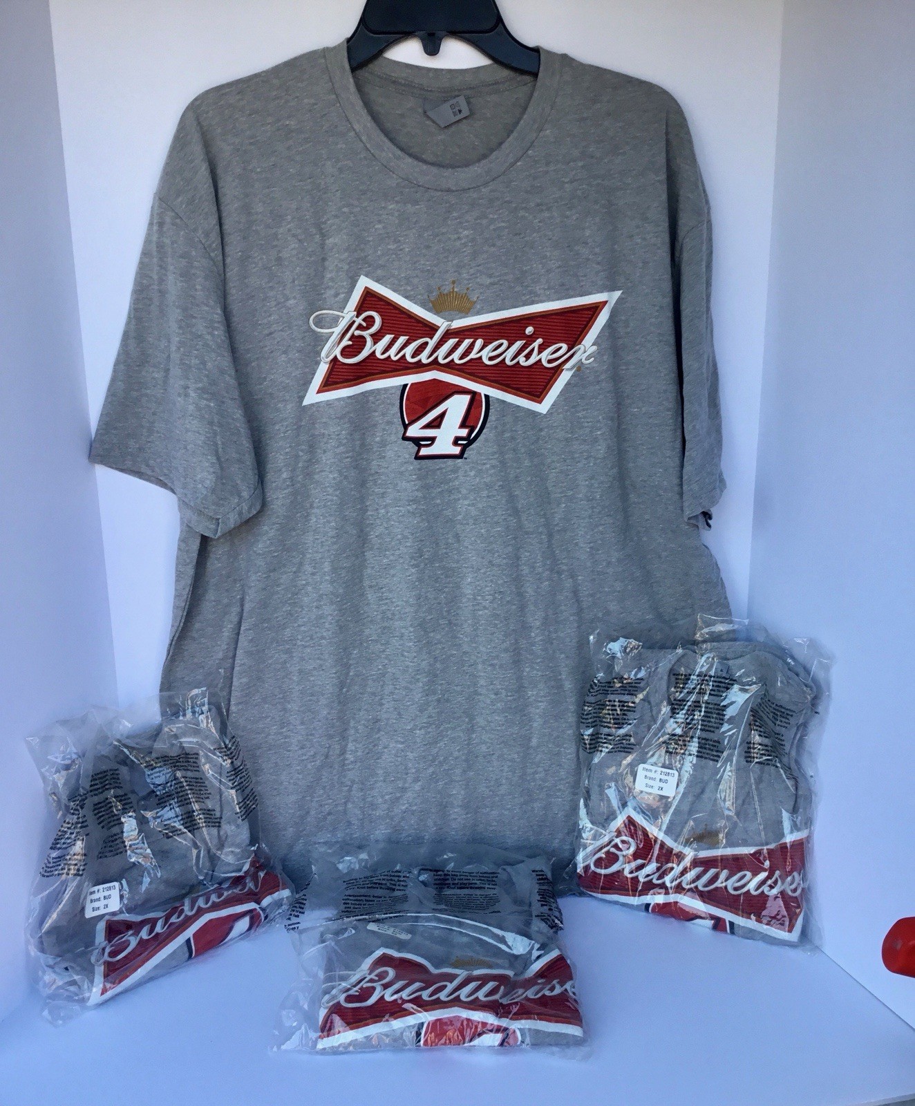 Budweiser T Shirt Grey With Logo By Next Level Apparel NWT Mens XXL
