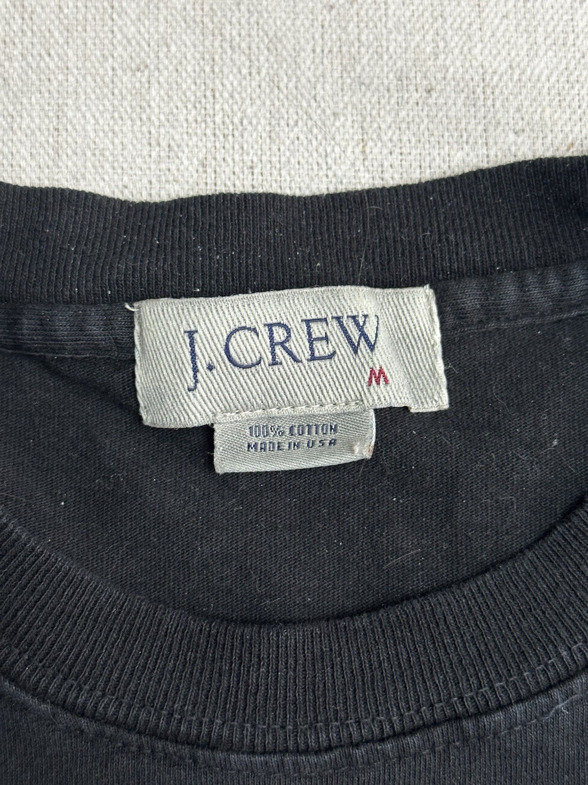 Vintage 90s J.Crew T-Shirt Men’s Medium Black Made In USA 100% Cotton Boxy Fit