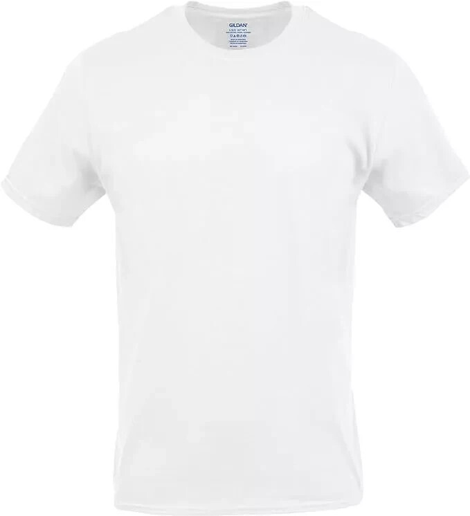 Gildan Men’s Crew Neck T-Shirts, 6 Pack, White Tees, 100% Cotton