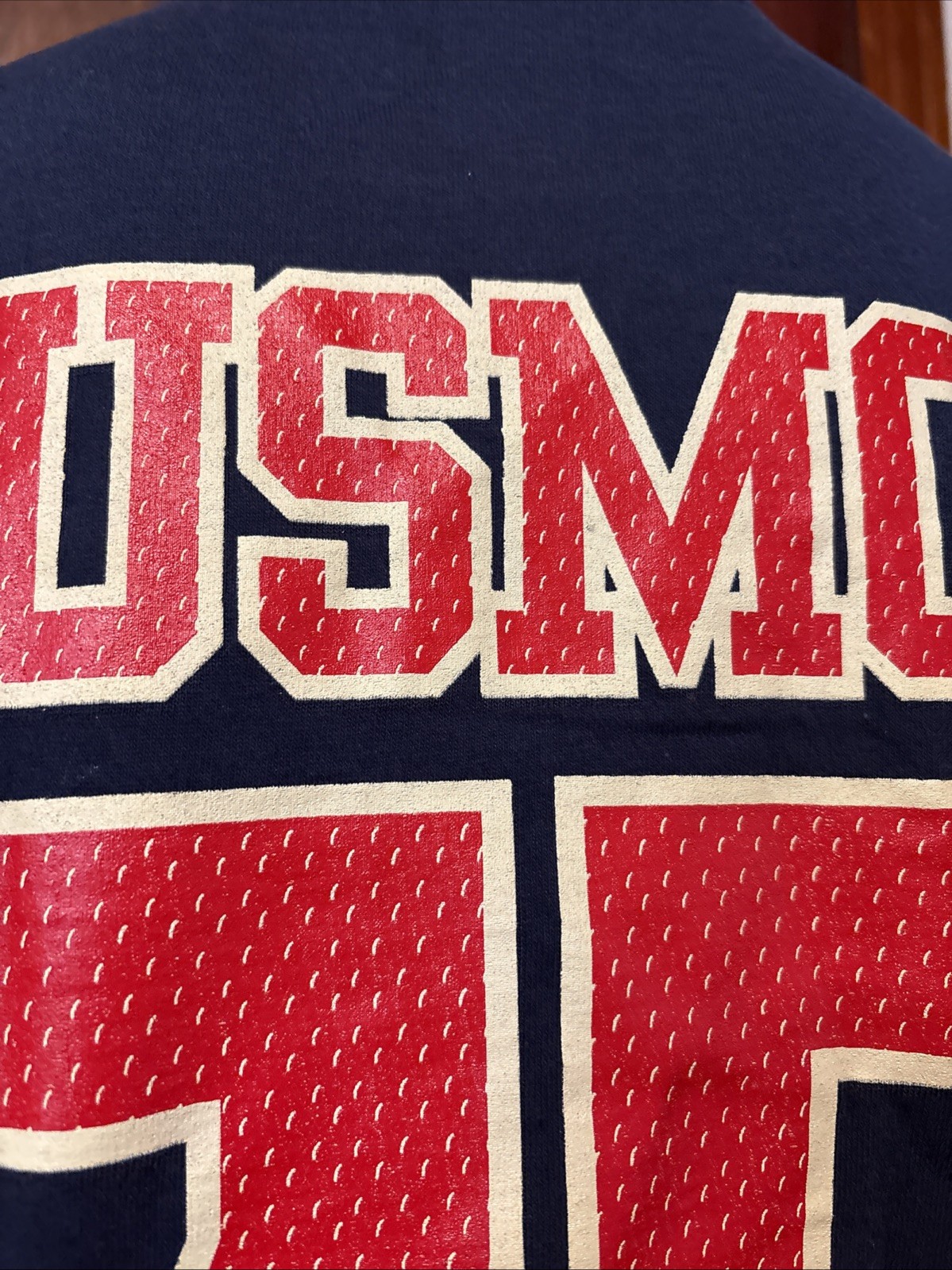 Battlefield Collection Semper Fidelis Marines Navy Blue & Red Shirt Size Medium