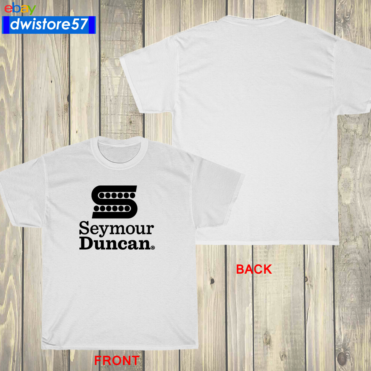 New Seymour Duncan Music Guitar Logo Black/Navy/White/Grey T-Shirt S-5XL