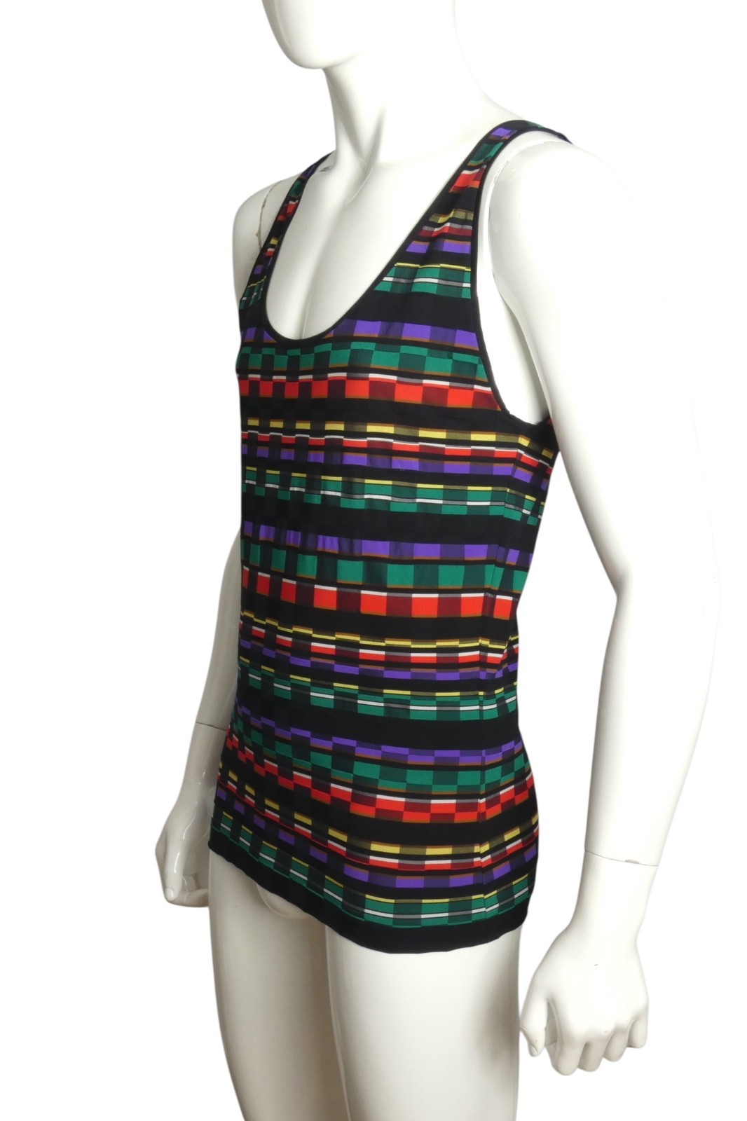 PIERRE CARDIN – 2007 Cotton Stripe Knit Tank, Size Large