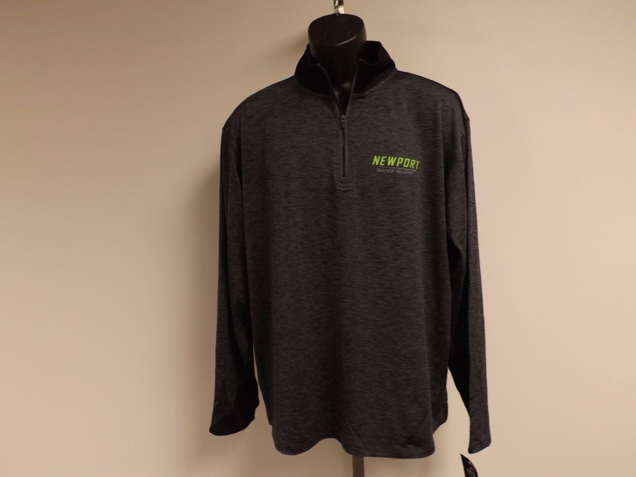 New Newport Rhode Island Adult Large L Grey/Black 1/4 Zip Performance Shirt