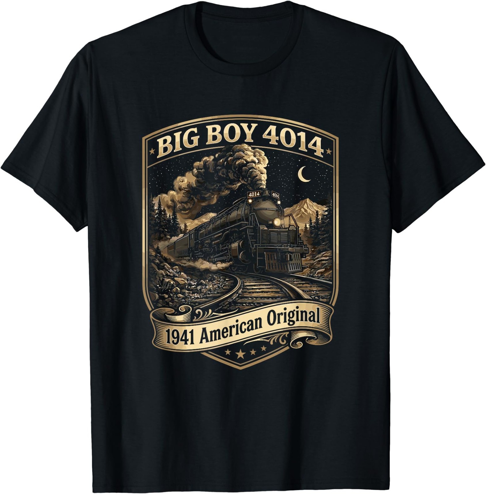 Big Boy 4014 Train Engineer Steam Train Conductor American T-Shirt