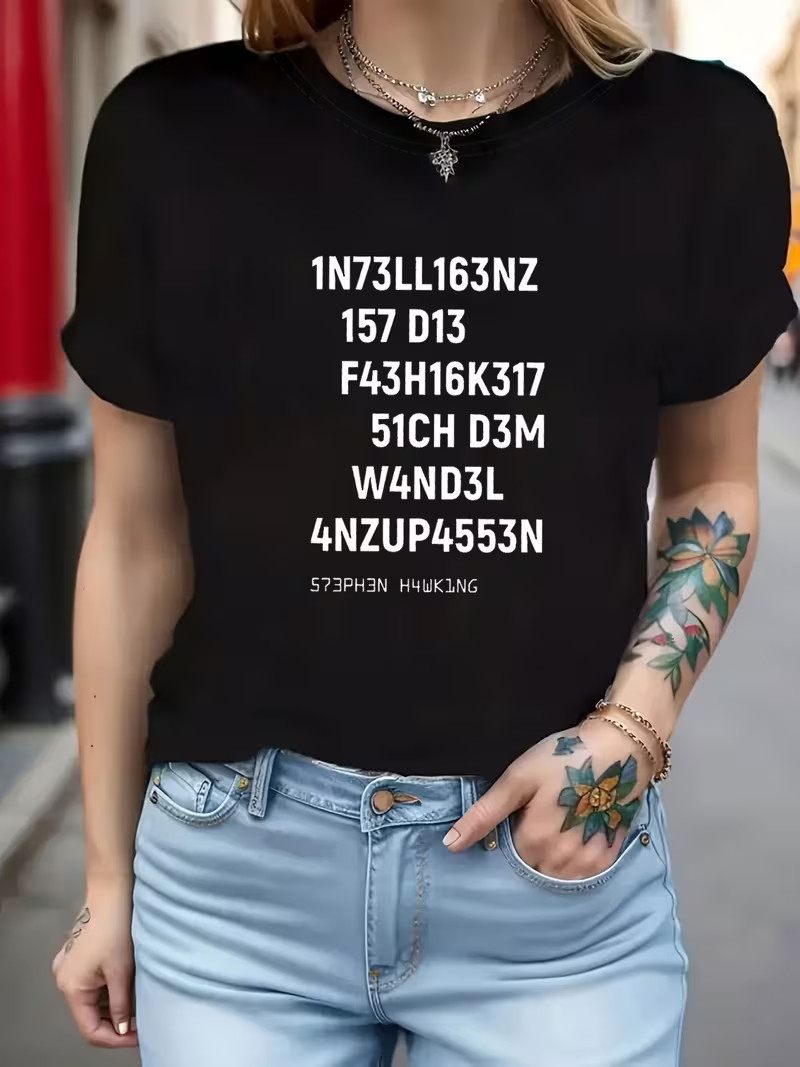Plus Size – Plus Size – Intelligence Is The Ability to Adapt to Change Letter Pr