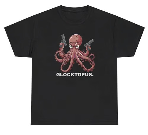 Glocktopus T Shirt Funny Octopus Glock Gun Marine Aquatic Sarcastic Graphic Tee