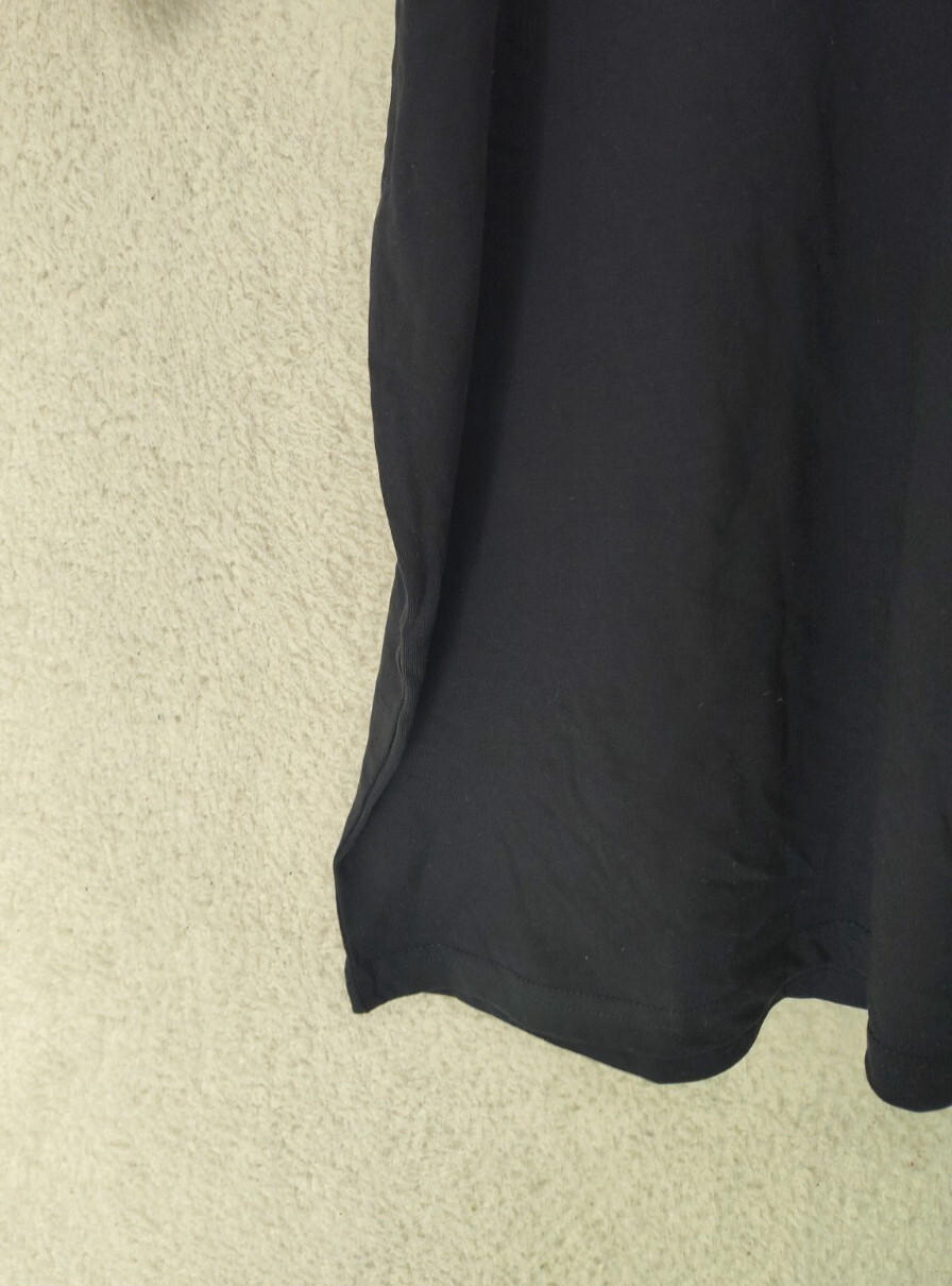 Ascolour Men Shirt Large Black Printed 100% Cotton Short Sleeve Classic Fit Tee