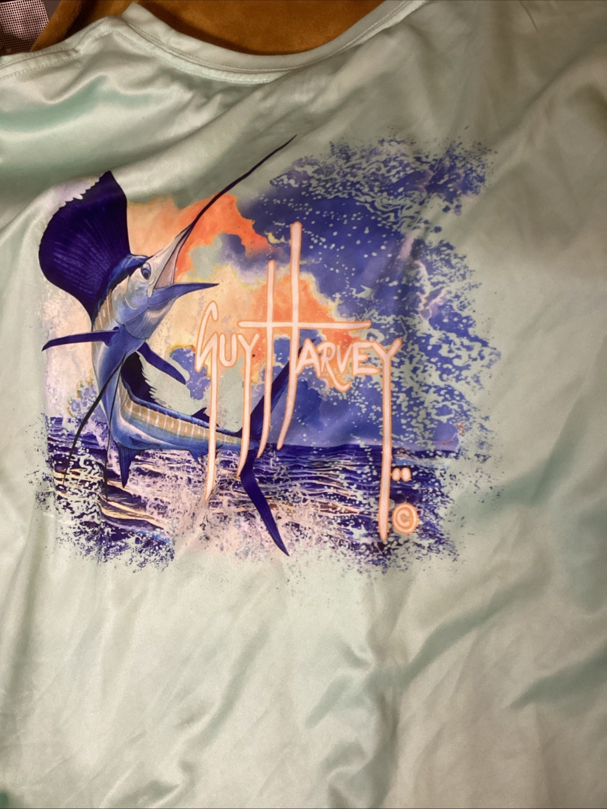 Guy Harvey Performance Long Sleeve Shirts Fish Graphic Print~Lot Of 2~XXL