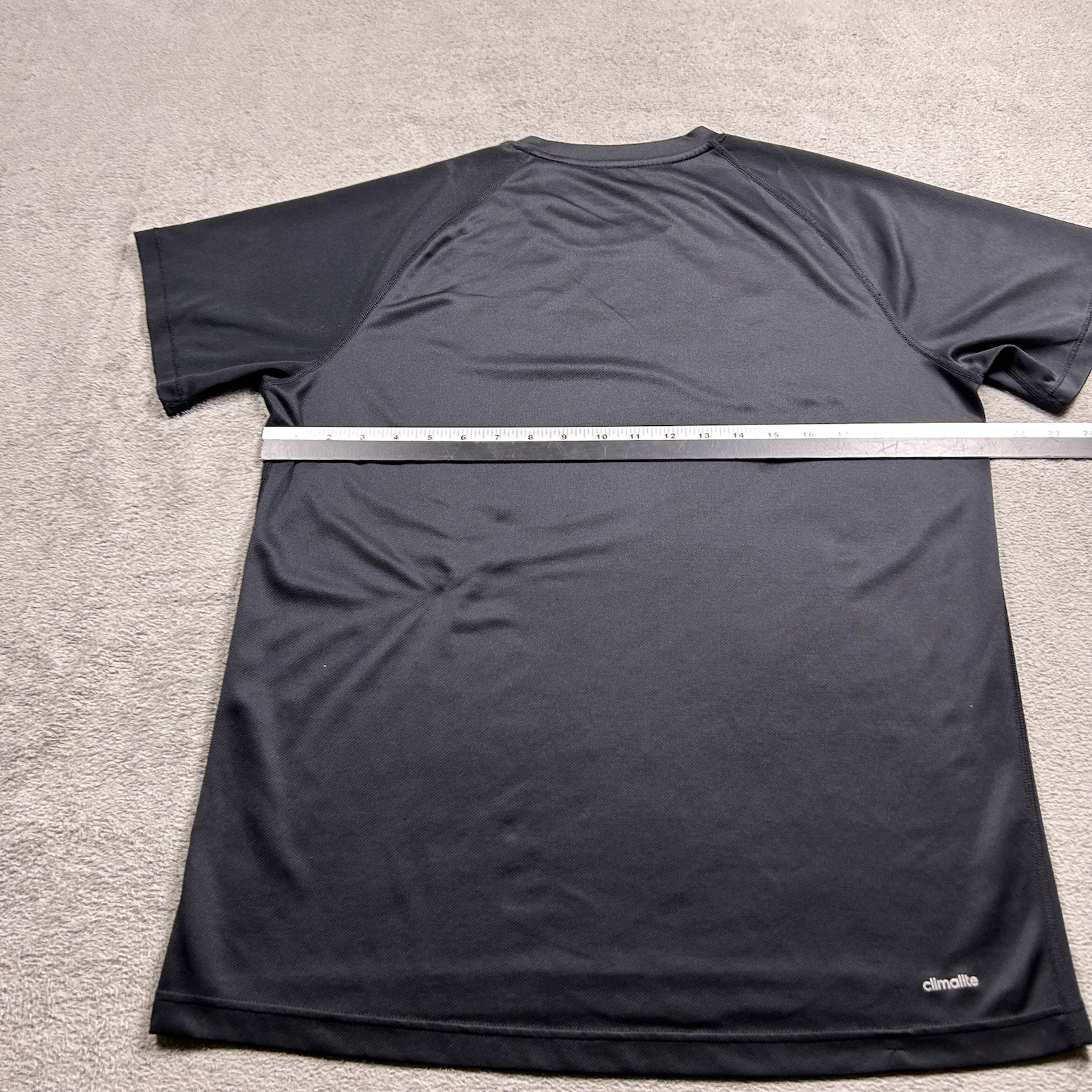 Adidas Graphic T-Shirt Mens L Black Climalite Yellow Logo Active Workout Gym