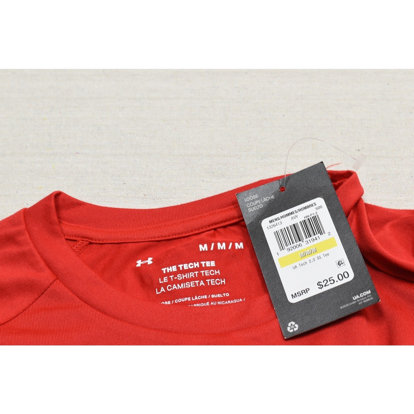 NEW Under Armour UA Tech 2.0 Short Sleeve T-Shirt Athletic Loose Fit Red Size M