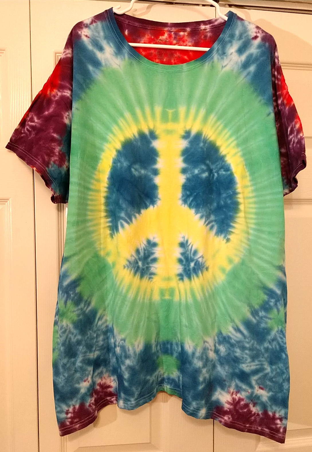 Handmade Spiral Tie Dye Shirt Unisex Men Women 2X 2XL Hippie Cotton Fruit T067