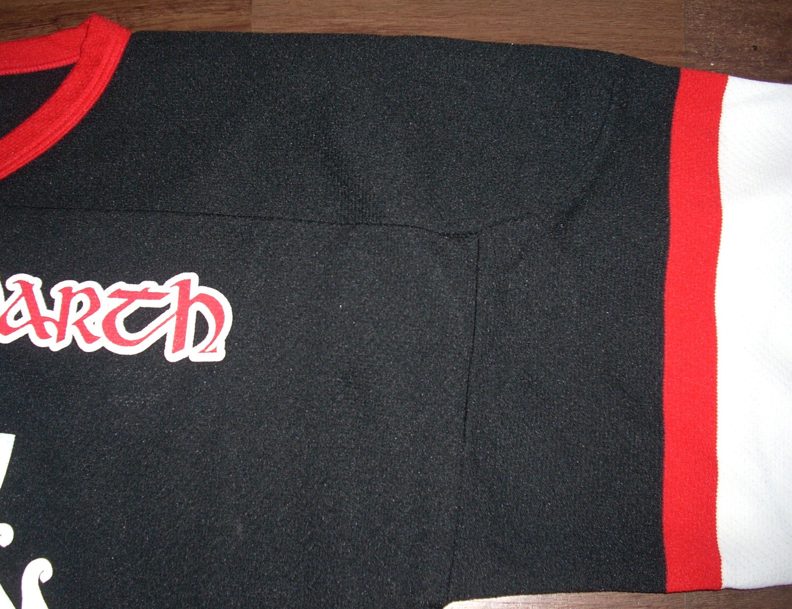 Amon Amarth Viking 11 – X-LARGE Band Logo Hockey Jersey – Canada Red White Black