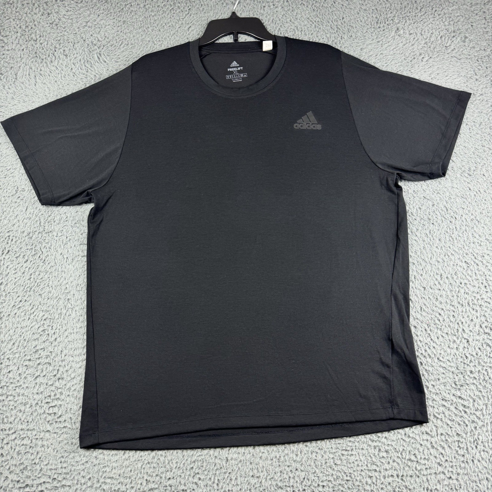 adidas T-Shirt Men’s XL Freelift Short Sleeve Logo Tee Crewneck Climalite Black