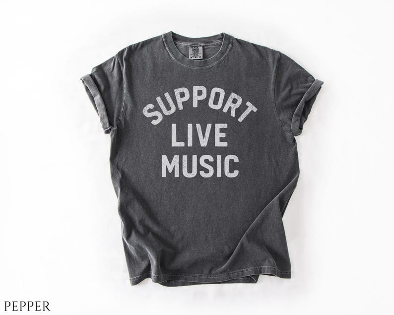 Shirt Support Live Music, Vintage Music Lover Shirt For Women