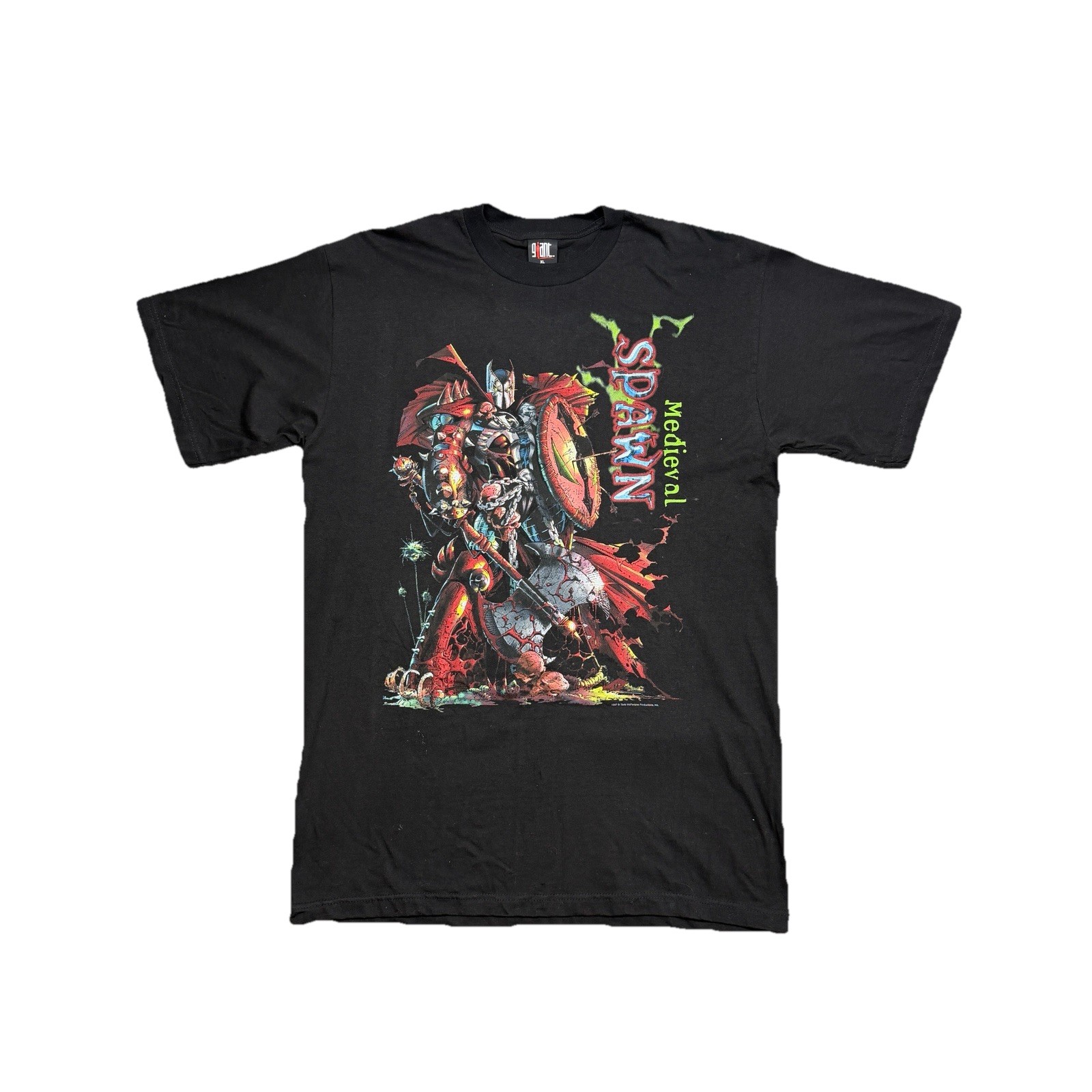 Vintage Spawn Medieval Spawn Graphic T Shirt XL Black 1997 Todd McFarlane Rare