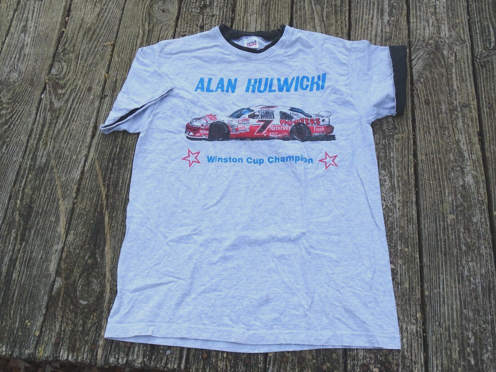 Rare VTG Single Stitch Nascar ALAN KULWICK Winston Cup Champ Double Collar Cuff