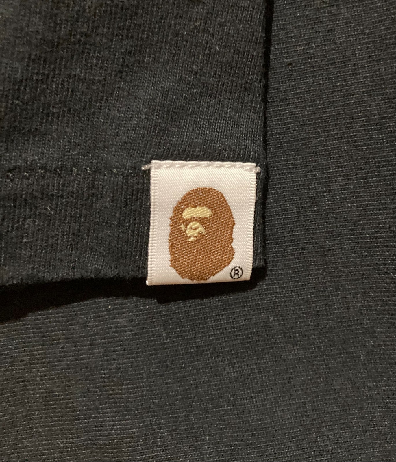 BAPE Big Face Logo Shirt black metallic gold/purple, sz Large bathing ape lakers