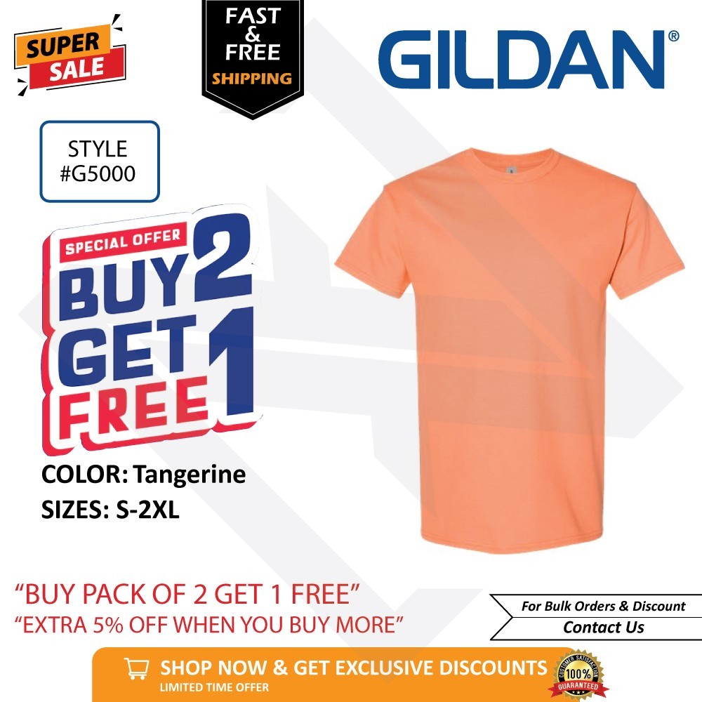 Gildan G500 Heavy Cotton T Shirt BUY 2 GET 1 FREE Blank Plain Casual Unisex Tee